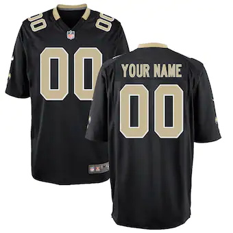 youth nike black new orleans saints custom game jersey_pi15